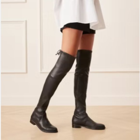 Stuart Weitzman Over-the-Knee Lowland Boots Black Size 5 EUC - Picture 2 of 12